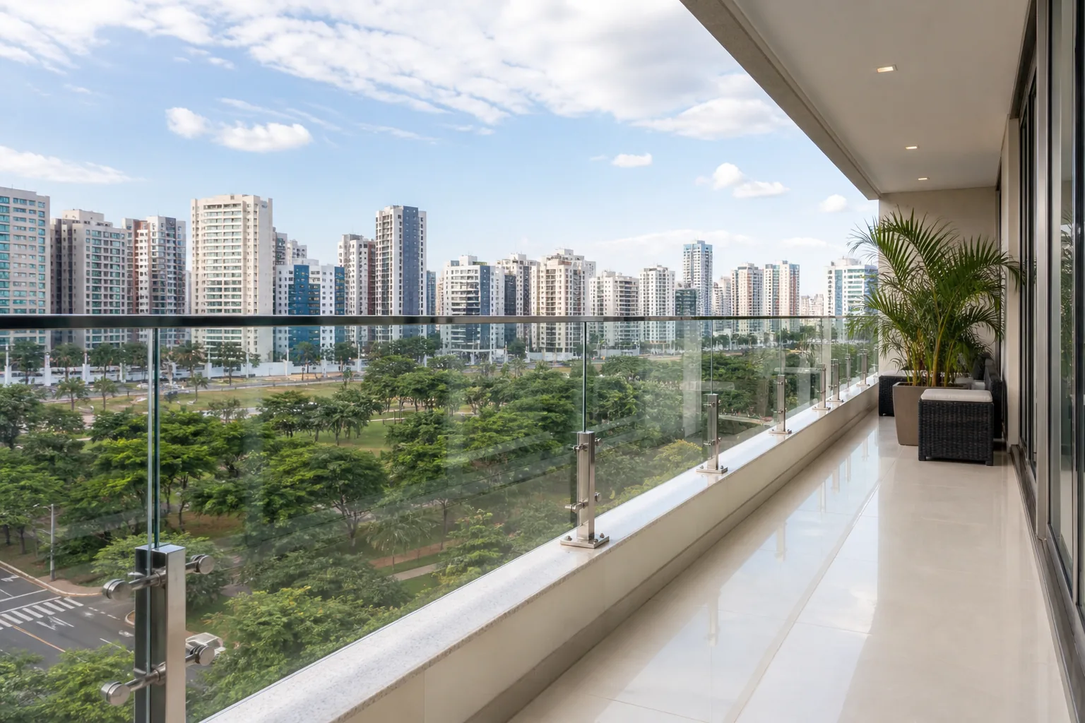 Guarda-corpo de vidro para sacada de apartamento em Aguas Claras DF