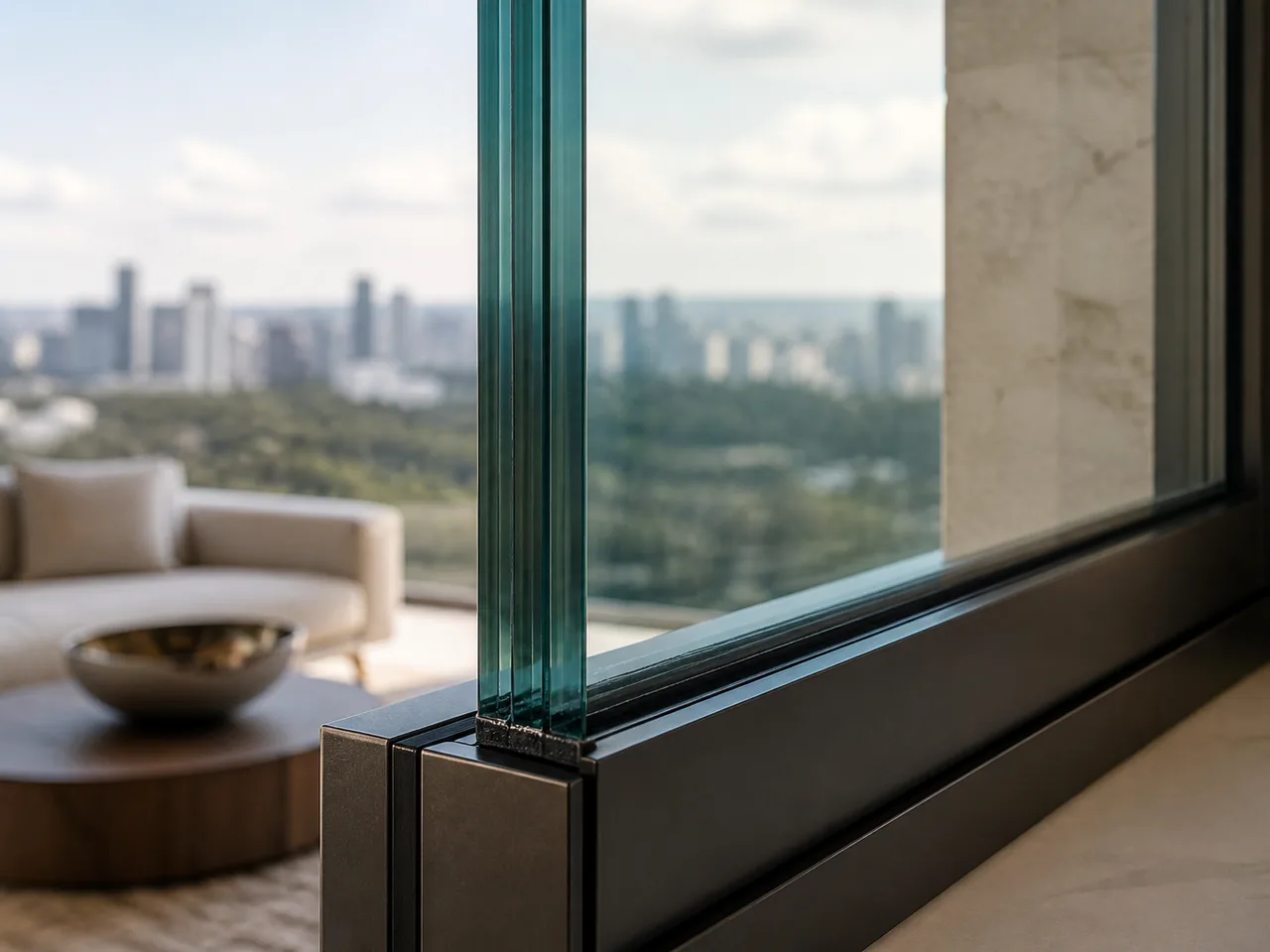 Detalhe de esquadria com vidro laminado acustico no Distrito Federal