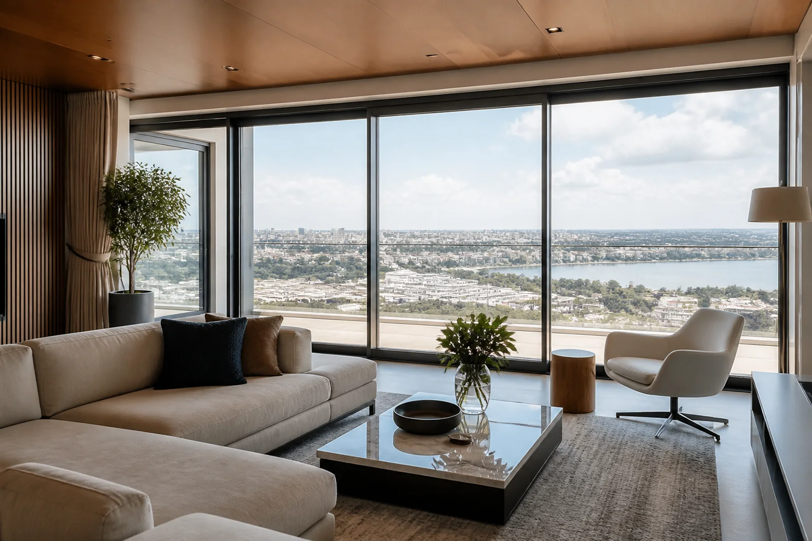 Vidro laminado acustico em ampla esquadria residencial de alto padrao em Brasilia DF